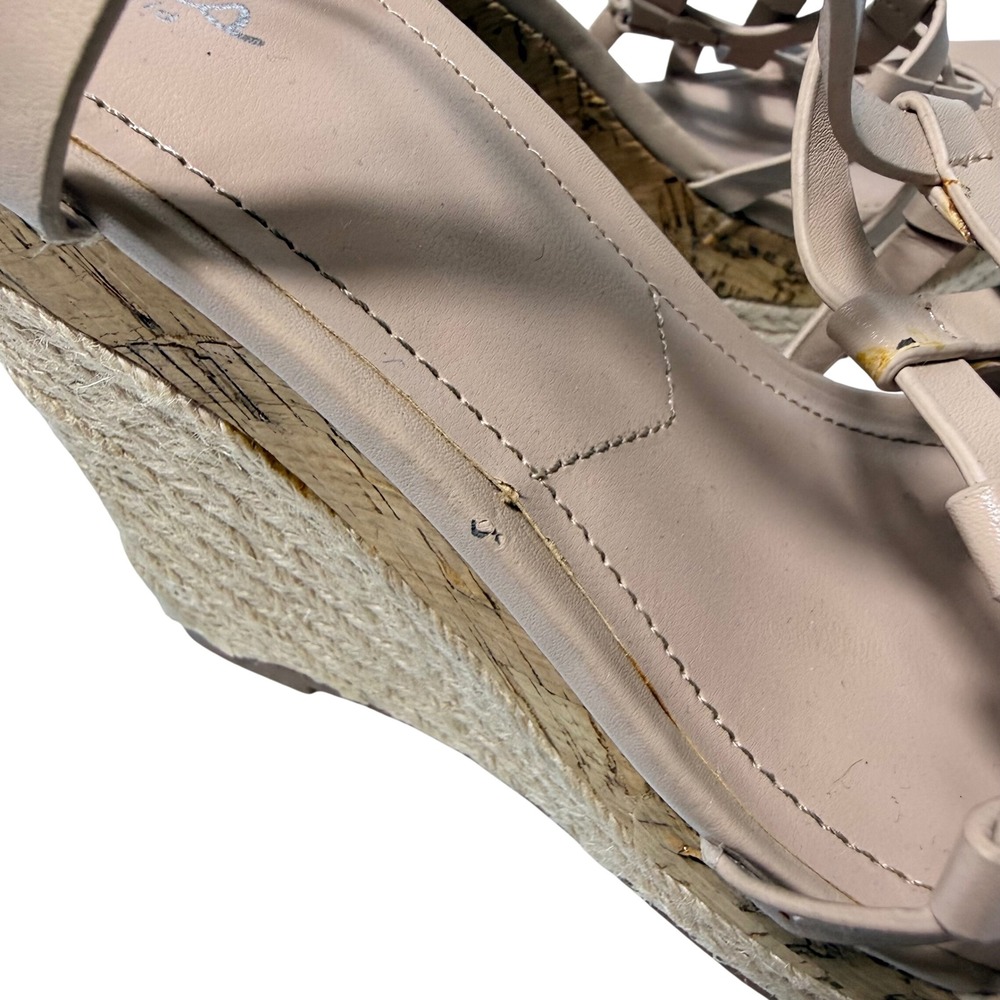 Charles by Charles David Nude Strappy Espadrille Cork Wedge Sandals 9M‎ Summer - Picture 8 of 16